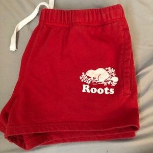Roots red shorts